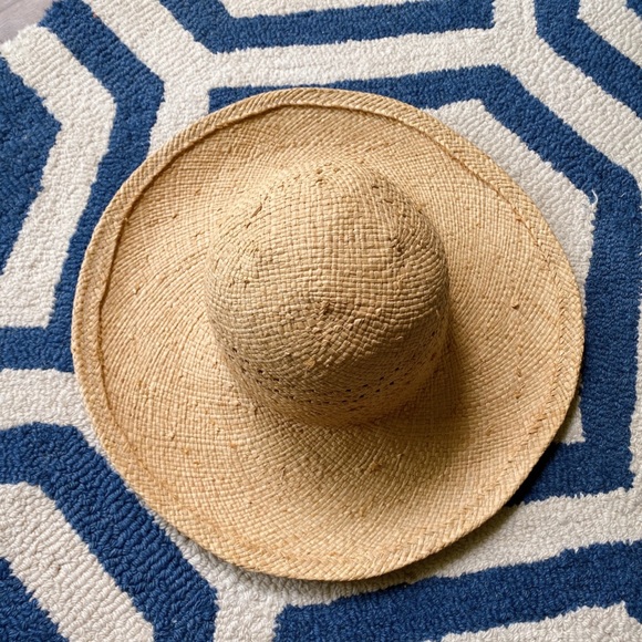 βοΈπ€ TINATOO VINTAGE TAN STRAW SUMMER BEACH HAT - Picture 2 of 8